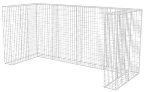 vidaXL acél gabion 3 db gurulós kukához 250 x 100 x 120 cm