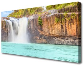 Vászonfotó Vízesés táj tó 100x50 cm