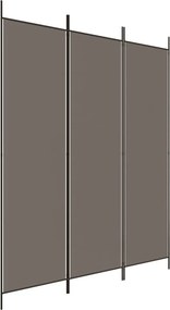 vidaXL 3 paneles antracitszürke szövet térelválasztó 150 x 220 cm