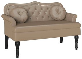 vidaXL Chesterfield Pad párnával Cappuccino 120,5 x 65 x 75 cm Műbőr