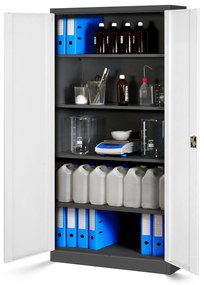 Set 4x fém iratszekrény JAN H, 900 x 1950 x 400 mm, antracit-fehér