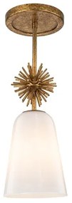 Quoizel STARING-MP-DG-OPAL-Csillár rúdon STARING 1xE27/40W/230V átm. 18,4 cm arany/fehér
