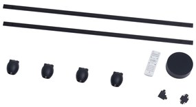 Modern sínrendszer 4 fekete spotlámpával, 1 fázisú - Magnetic Zagaye