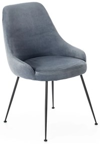 NANDY design bársony szék - szürke/kék