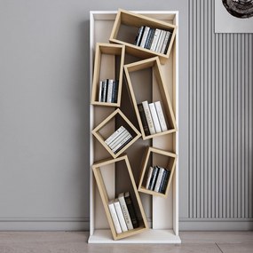 könyvespolc Carmen - White, Oak
