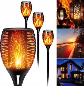 4X Napelemes Kerti Lámpa Fáklya Led Láng Effekt Tűz Beszúrható Dekoráció
