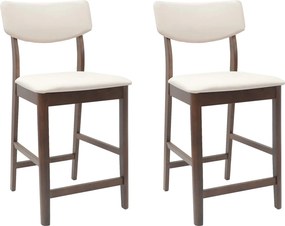 vidaXL Étkező Székek 2 pcs Világos Barna 48 x 49 x 95 cm Tömör Gumi Fa