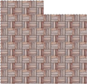 33 db tömör újrahasznosított fa padlólap 30 x 30 cm