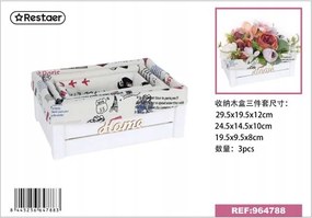 Fából készült tároló doboz, fehér