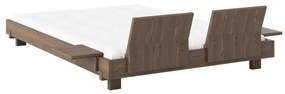 Barna borovi fenyő franciaágy ágyráccsal 140x200 cm Social – Karup Design