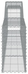 vidaXL 3 db íves horganyzott vas gabion kosár 400x30x60/80 cm