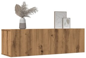 2 db kézműves tölgy falra szerelhető TV-szekrény 100x30x30 cm