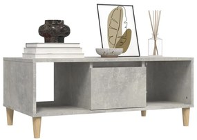 Betonszürke szerelt fa dohányzóasztal 90x50x36,5 cm