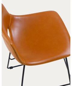 Konyakbarna bőrutánzat bárszék (ülésmagasság 65 cm) Zahara – Kave Home