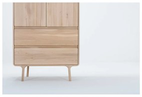 Fawn tömör tölgyfa ruhásszekrény 2 fiókkal - Gazzda