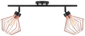 Szerszámlámpa - Mennyezeti lámpa típus 2xE27 APP696-2C, fekete-rózsa arany, OSW-08560