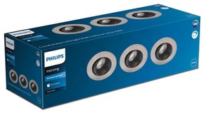 Philips - 3x ABROSA LED 9W 230V IP44 für Badezimmer dimmbar Set