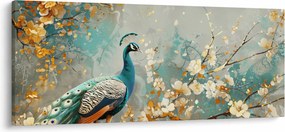 Kép - Páva arany díszítéssel (120x50 cm)