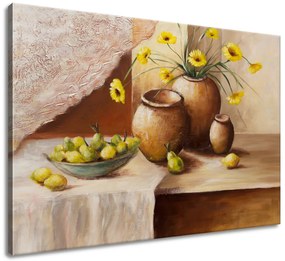 Gario Kézzel festett kép Sárga virágok a vázában Méret: 100 x 70 cm