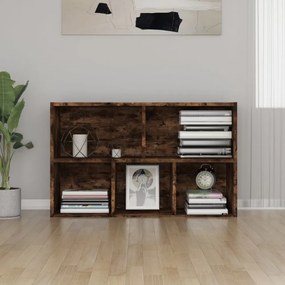 füstös tölgy színű szerelt fa könyv-/tálalószekrény 50x25x80 cm