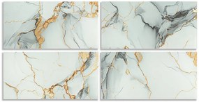 Öntapadós PVC csempepanel, 4db-os csomag, világos-sárgásbarna márvány, 30 x 60 cm