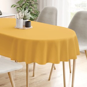 Goldea loneta dekoratív asztalterítő - mustárszínű - ovális 120 x 160 cm