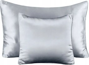 100% Selyem párnahuzat 40x60 párnahuzat Ágyneműhuzat világos ezüst