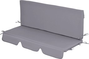 Outsunny 2 Részes Hinta Székkényelme 130x45x5 cm Párnázott Ülő- és Háttámasz Párna Kert Terasz Erkély Kültéri Szürke | Aosom