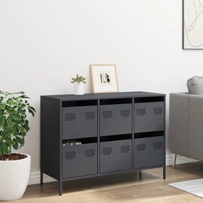 antracit hidegen hengerelt acél tálalószekrény 101,5x39x73,5 cm
