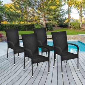 PARIS Kerti rattan szék szett - 4 db