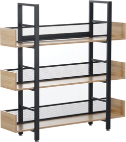 3 polcos polcállvány, tölgy/fekete, KILIS NEW TYP 1