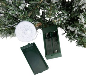 Karácsonyi koszorú piros-fehér 45 cm LED-del és időzítővel - Jack