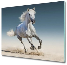 Üveg vágódeszka Fehér ló galopp 60x52 cm