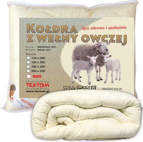 Báránygyapjú paplan 160x200cm Téli gyapjú Meleg Vastag Puha Ekrü