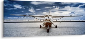 Egy motoros repülőgép képe (120x50 cm)