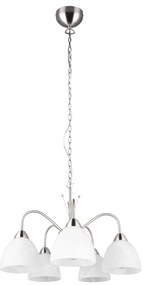 Fehér-ezüstszínű függőlámpa üveg búrával ø 55 cm Dobby – Trio