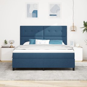 Boxspring Ágy Matraccal Kék Szuper King Szövet