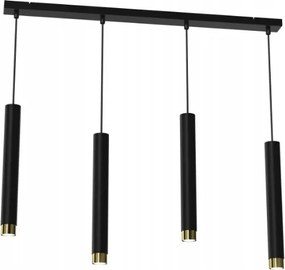 Ewilight FĂŒggĆlĂĄmpa 4pontos dĂszlĂ©c Tube Lux 4xminiGU10 fekete/arany