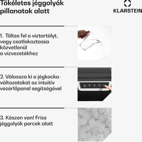 Klarstein Icefestival Bullet ipari jégkocka készítő, 400W, 3 liter, 20kg/24ó