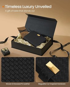 3 órás tok, utazó óratartó doboz 22×14,5×4,5 cm, tintafekete színben