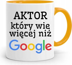 Színésznőnek Színésznő Bögre Sárga Születésnapi Ajándék fényképes nyomtatással