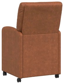 Kerekes Étkező Székek 2 pcs Barna 57 x 67 x 95 cm Műbőr