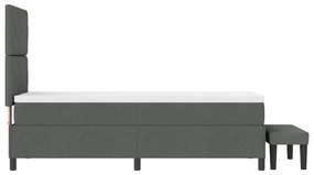 Box Spring Ágy Matraccal és Pad Sötétszürke 80x200 cm Szövet