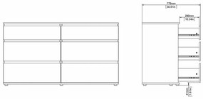 Fehér alacsony komód 153x84 cm Nova – Tvilum