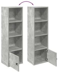 betonszürke szerelt fa könyvespolc 31x24x102 cm