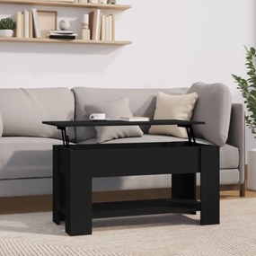 Fekete szerelt fa dohányzóasztal 101 x 49 x 52 cm