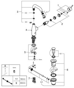 GROHE 23462GN1 - ESSENCE mosdócsaptelep DN 15, M méret, arany