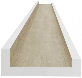 4 db fehér és sonoma tölgy színű fali polc 115 x 9 x 3 cm