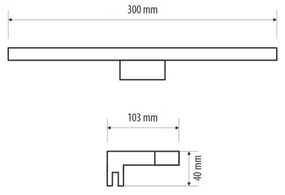 LED Fürdőszobai tükörmegvilágítás MIRROR LED/8W/230V 30 cm IP44 fekete