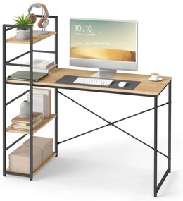 Íróasztal MAX 4.0 SONOMA polccal és fekete lábakkal 120x44 cm